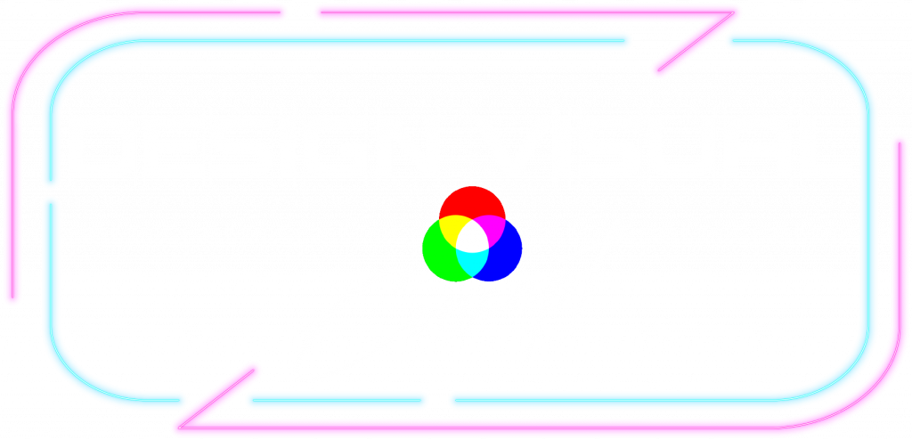 logo design visuel concept neon color Pixel